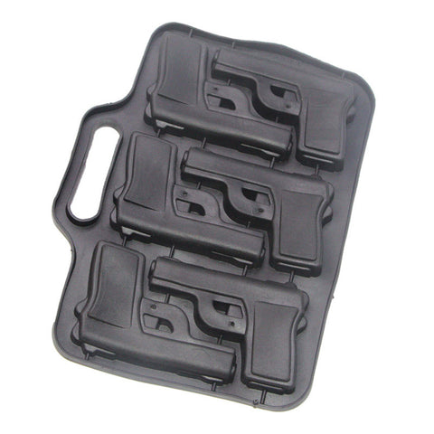 6 Cavities Gun Pistol Shaped Silicone Mold Chocolate Ice Cube Tray