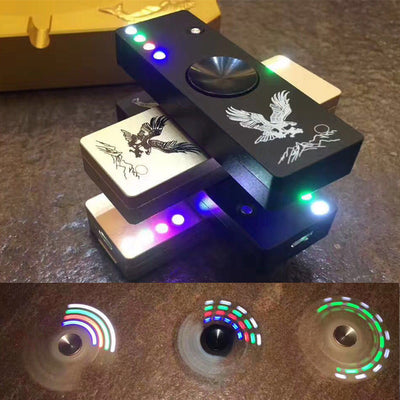 USB-charging LED Flashing  Light Alloy Tri-Spinner Hand Spinner Top Lighter