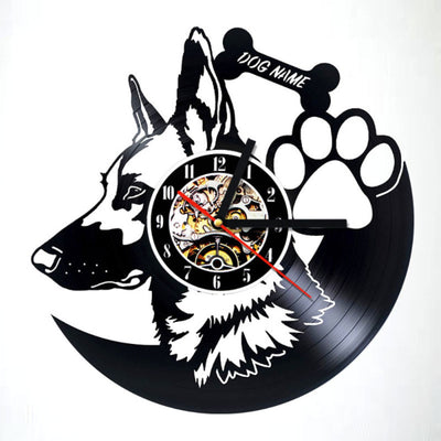 German Shepherd Vinyl Record wall Clock Quartz Clock customizable