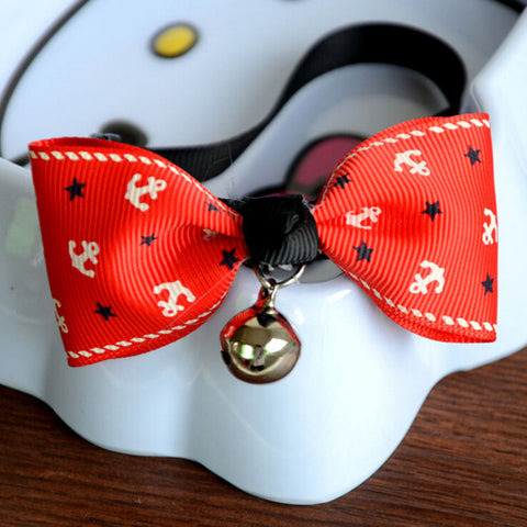 1Pcs Adjustable Dog Collar Cat Pet Cute Bow Tie With Bell Puppy Kitten Necktie Collar