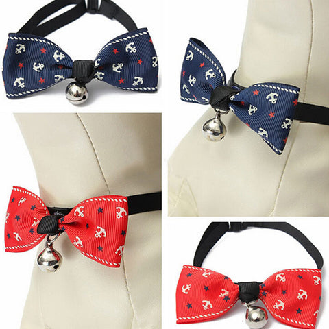1Pcs Adjustable Dog Collar Cat Pet Cute Bow Tie With Bell Puppy Kitten Necktie Collar