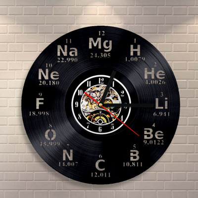 Chemical Element Periodic Table Vinyl Record wall Clock Quartz Clock