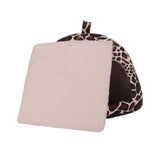 Pet Cat House Foldable Soft Winter Leopard Dog Bed Strawberry