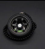 Big TE37 Style Wheel Rim Rear View Mirrow Pendent Keychain