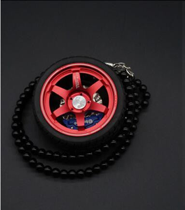 Big TE37 Style Wheel Rim Rear View Mirrow Pendent Keychain