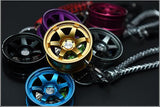Big TE37 Style Wheel Rim Rear View Mirrow Pendent Keychain