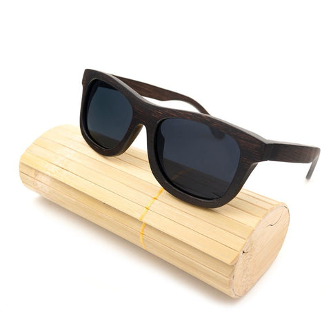 100% Natural Ebony Wooden Sunglasses Polarized With Wooden Gift Box