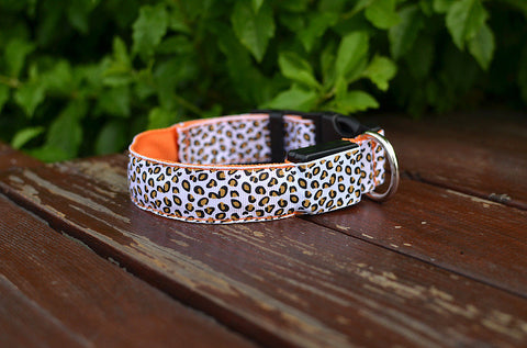 Luminous pet LED luminous pet spots Fluorescent luminous leopard dog collar Articles