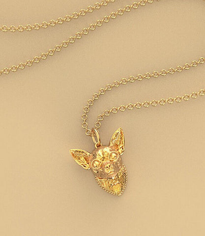 Chihuahua  necklace metal