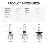Oslamp H4 H7 H11 H1 H13 H3 9004 9005 9006 9007 9012 COB LED Car Headlight Bulb Hi-Lo Beam 72W 8000LM 6500K Auto Headlamp 12v 24v