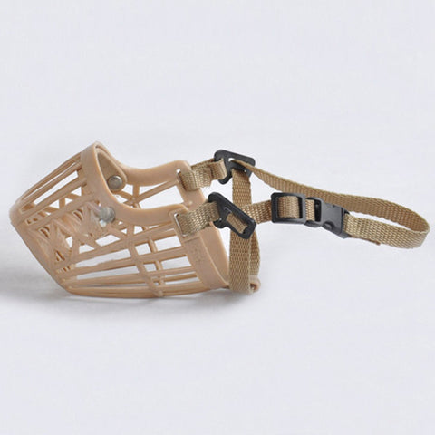 7 Sizes Plastic Brown Strong Dogs Muzzle Basket Design Anti-biting Adjusting Straps Mask High Quality