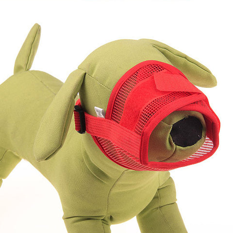 Pet Dog Adjustable Mask Bark Bite Mesh Mouth Muzzle