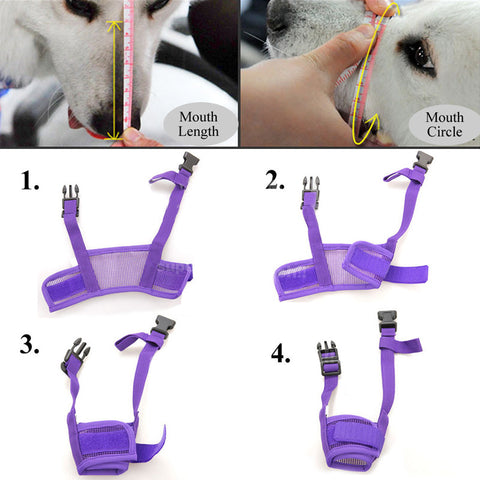 Pet Dog Adjustable Mask Bark Bite Mesh Mouth Muzzle