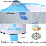 Outdoor Summer Beach Tent UV Protection Automatic Pop up Cabana Sun Shelter for 1-2 Person