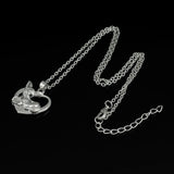 Silver Plated Adorable Dog Pet Chihuahua on Heart Pendant Puppy Necklace