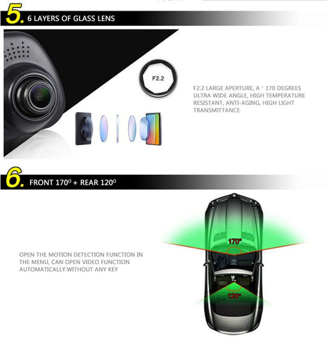 1080P Video dual cam Dash cam