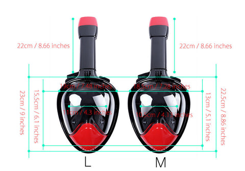 full face diving mask 180 degree wide view snorkel