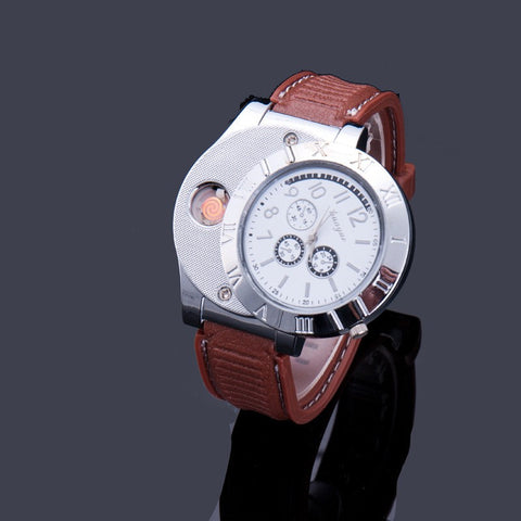 2 In 1 Rechargeable Watch Lighter Electronic Cigarette Lighter USB Charge Flameless