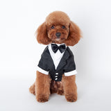 Hot Pet Dogs Cat Clothing Prince Wedding Suit Tuxedo Bow Tie Puppy Clothes Coat