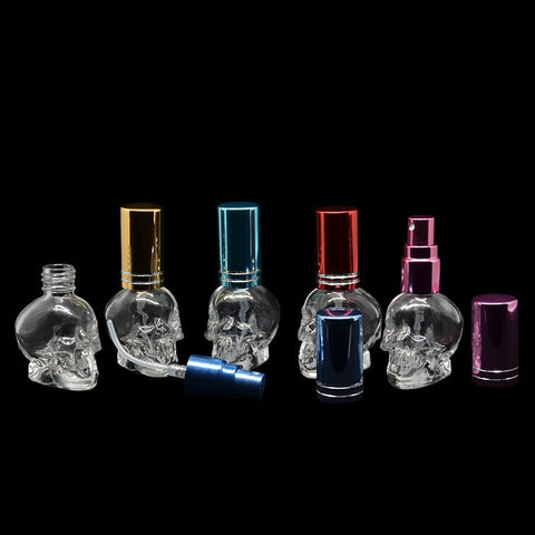 8 ML Mix Color Skull Shape Mini Small Empty Glass Spray bottle
