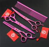 7.0 inch Pet Scissors Dog Grooming Scissors Set Straight & Curved & Thinning Shears Sharp Edge Animals Hair Cutting Tools Kit