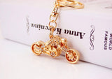 Skeleton Skull Motorcycle Autobike Crystal Keychains Keyrings Key Chains Purse Bag Pendant For Car llaveros K253