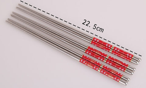 5 Pairs/lot Chopsticks Stainless Steel Durable Chinese 4 Color