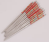 5 Pairs/lot Chopsticks Stainless Steel Durable Chinese 4 Color
