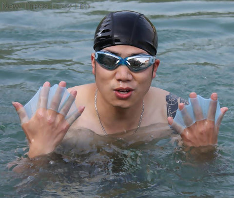 Professional Training Swimming Half finger Hand Fins Webbed Gloves