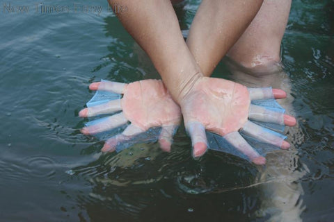 Professional Training Swimming Half finger Hand Fins Webbed Gloves