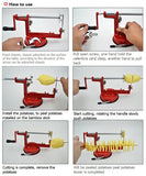 Manual Red Stainless Steel Twisted Potato Apple Slicer