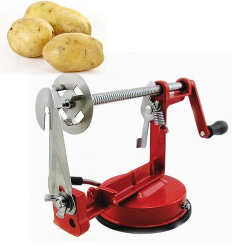 Manual Red Stainless Steel Twisted Potato Apple Slicer