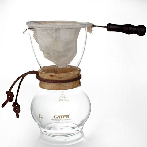 480 cc glass Drip Pot Woodneck Espresso coffee tool suit / high quality flannel bags