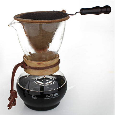 480 cc glass Drip Pot Woodneck Espresso coffee tool suit / high quality flannel bags