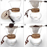 480 cc glass Drip Pot Woodneck Espresso coffee tool suit / high quality flannel bags