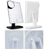 Adjustable Vanity Tabletop Lamp 20 LEDs Lighted LED Touch Screen Mirror Makeup Portable Mirror Luminous 180 Rotating Mirror