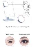 Adjustable Vanity Tabletop Lamp 20 LEDs Lighted LED Touch Screen Mirror Makeup Portable Mirror Luminous 180 Rotating Mirror