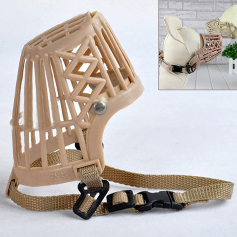 7 Sizes Plastic Brown Strong Dogs Muzzle Basket Design Anti-biting Adjusting Straps Mask High Quality