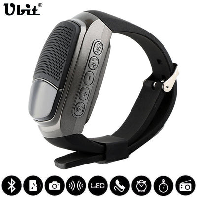 Ubit B90 Sports Bluetooth Speaker Hands-free Call TF Card Playing FM Radio Self-timer Wireless Speakers Smart Watch Time Display