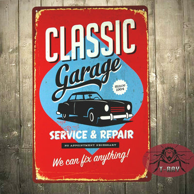 Classic Garage service&repair  Made In The USA Vintage Metal Tin Sign