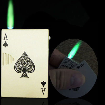 Poker Style Windproof Torch UV Money Detector Cigar Cigarette Lighter Butane