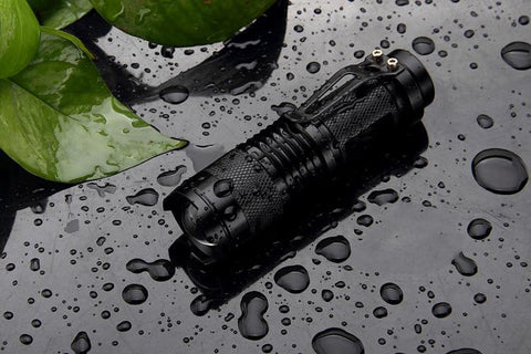 Mini Black CREE 2000LM Waterproof LED Flashlight 3 Modes Zoomable