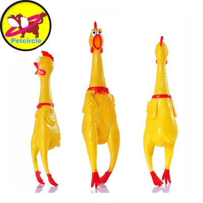 Funny Dog Toys Rooster Crows Attract Puppy Dog and Cat Pet Squeak Toys Screaming Rubber Chicken size S-L