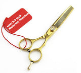 professional titanium 6.0 & 5.5 inch thinning cutting hair scissors shears set styling tools hairdressing scissors