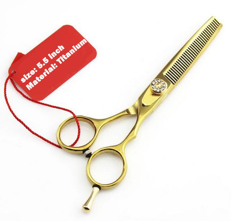 professional titanium 6.0 & 5.5 inch thinning cutting hair scissors shears set styling tools hairdressing scissors