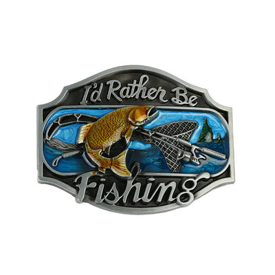 I'd Rather Be Fishing Belt Buckle