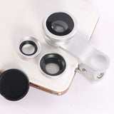 3in1 Clip On 180 Degreen Fisheye+Wide Angle+Macro Lens For Cell Phone Universal