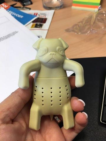 1Piece Lovely Tea Strainers Pug In A Mug Silicone Tea Infuser