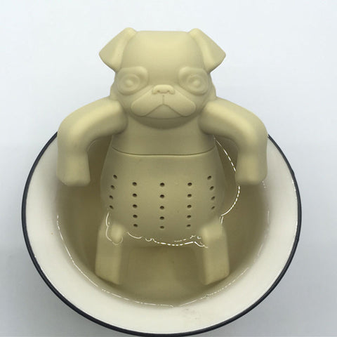 1Piece Lovely Tea Strainers Pug In A Mug Silicone Tea Infuser