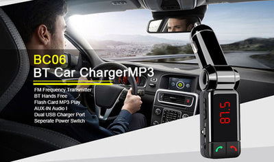 BC06 bluetooth car charger BT car charger MP3 BC06 mp3 MP4 player mini dual port AUX FM transmitter